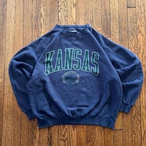 vintage 90s University of Kansas oversized college crewneck sweatshirt